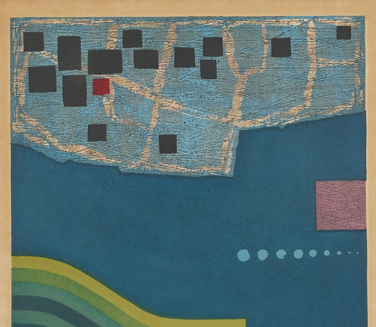 Artwork by Fumio Fujita, 2 Fumio Fujita Abstract Woodblock Prints, Made of color woodblock