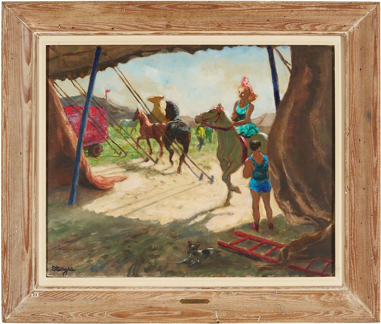 Artwork by Margaret E. Sturgis, Margaret Sturgis O/C Circus Painting, Sarasota, Florida, Made of oil on canvas