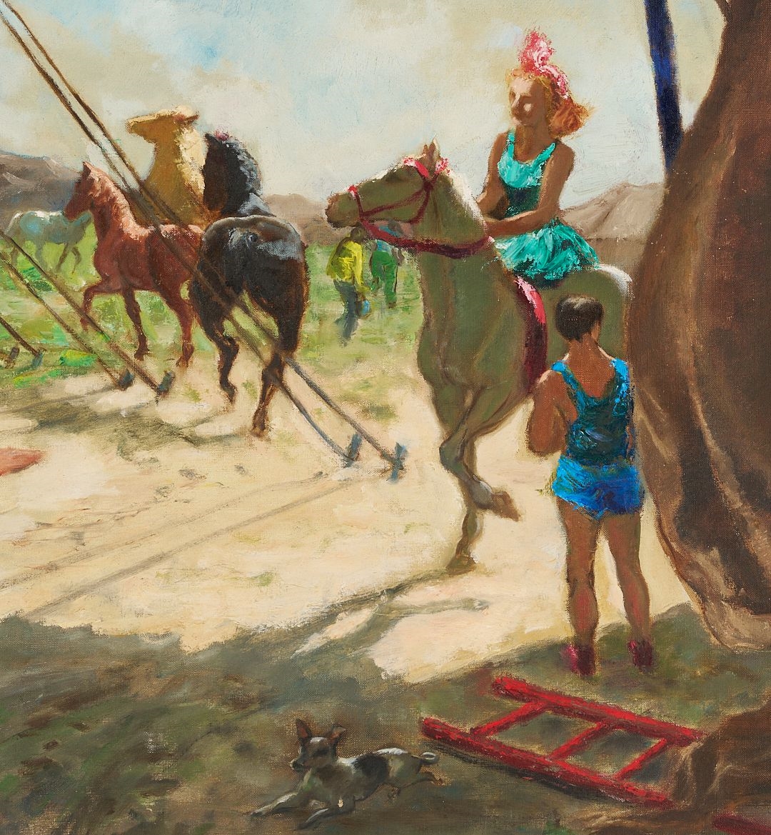 Artwork by Margaret E. Sturgis, Margaret Sturgis O/C Circus Painting, Sarasota, Florida, Made of oil on canvas