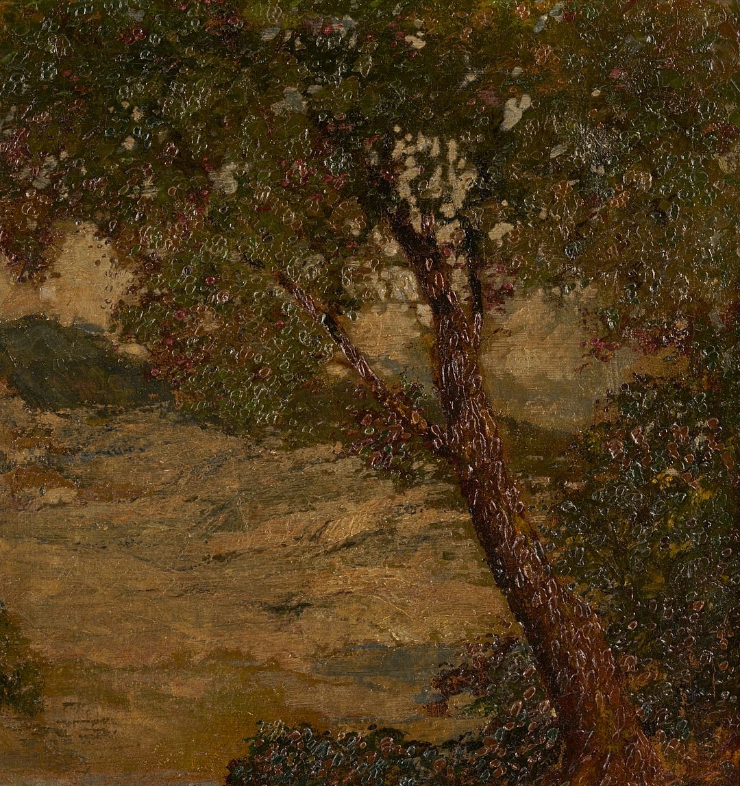 Artwork by Miles Jefferson Early, Miles Early O/C Texas Landscape Painting, El Estado, Made of carved giltwood