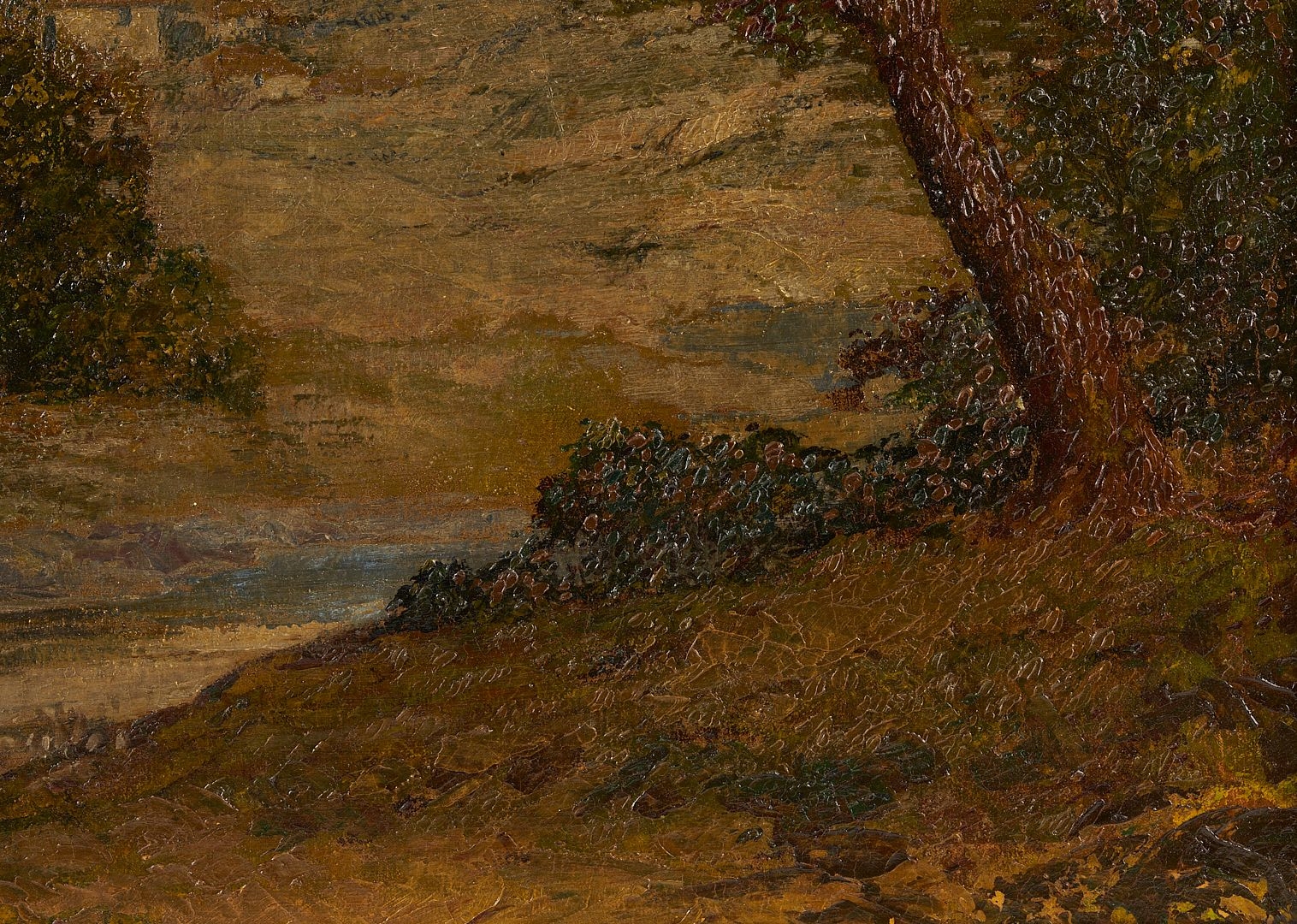 Artwork by Miles Jefferson Early, Miles Early O/C Texas Landscape Painting, El Estado, Made of carved giltwood