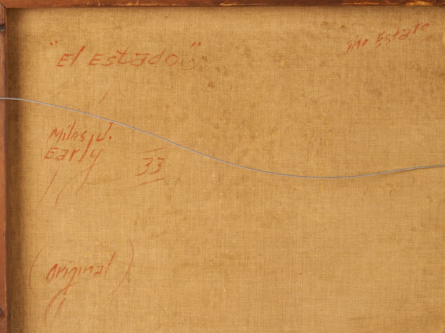 Artwork by Miles Jefferson Early, Miles Early O/C Texas Landscape Painting, El Estado, Made of carved giltwood