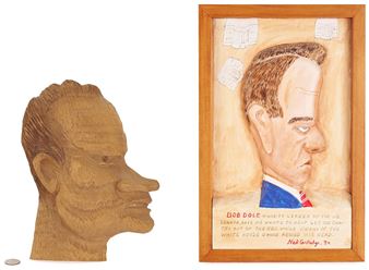 Clarence Stringfield & Ned Cartledge Presidential Carvings, Nixon & Dole - Clarence Stringfield