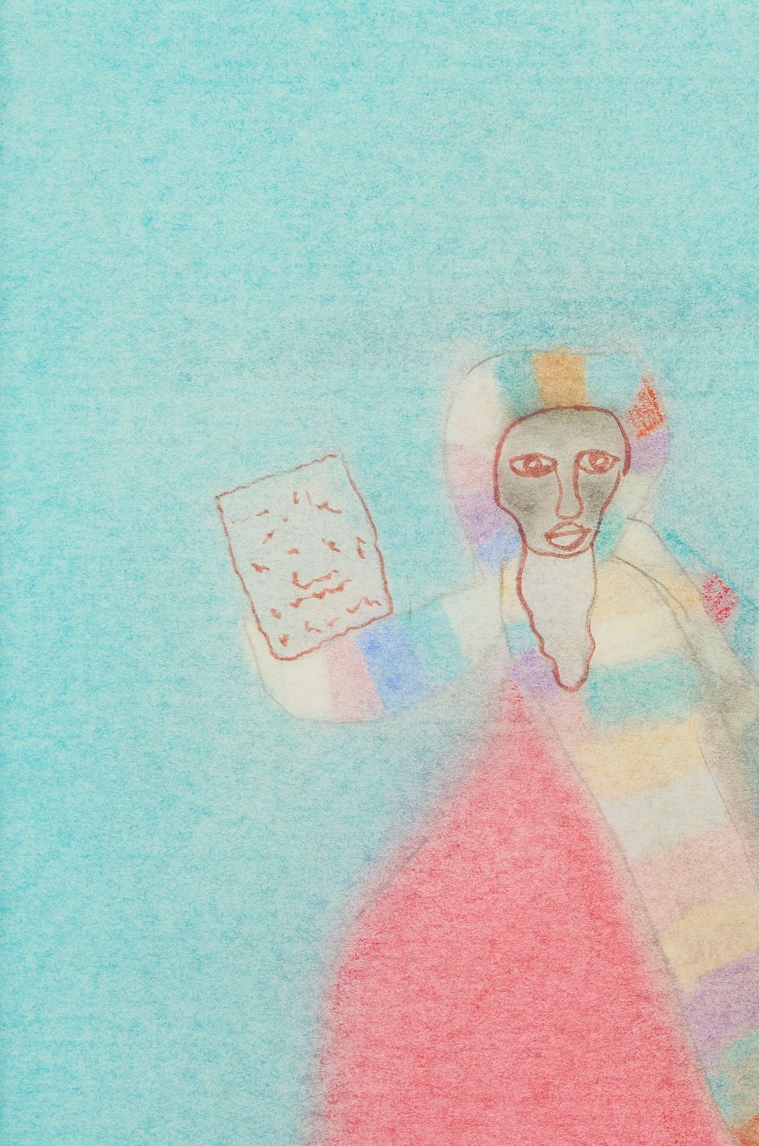 Artwork by Bessie Harvey, Bessie Harvey Outsider Art Mixed Media Drawing, Moses, Made of watercolor and graphite on paper