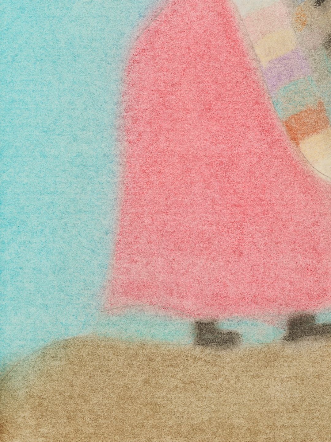 Artwork by Bessie Harvey, Bessie Harvey Outsider Art Mixed Media Drawing, Moses, Made of watercolor and graphite on paper