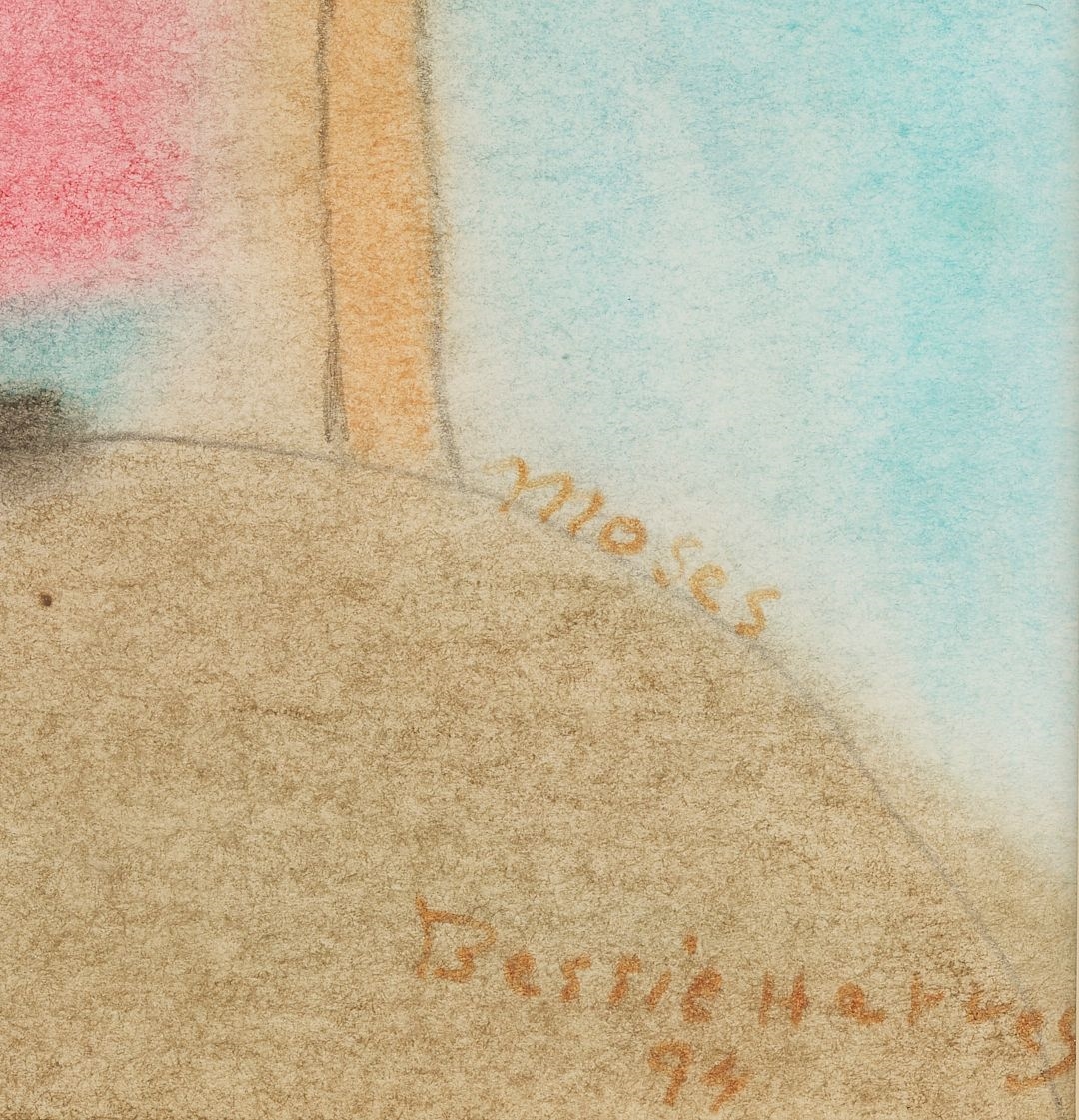 Artwork by Bessie Harvey, Bessie Harvey Outsider Art Mixed Media Drawing, Moses, Made of watercolor and graphite on paper