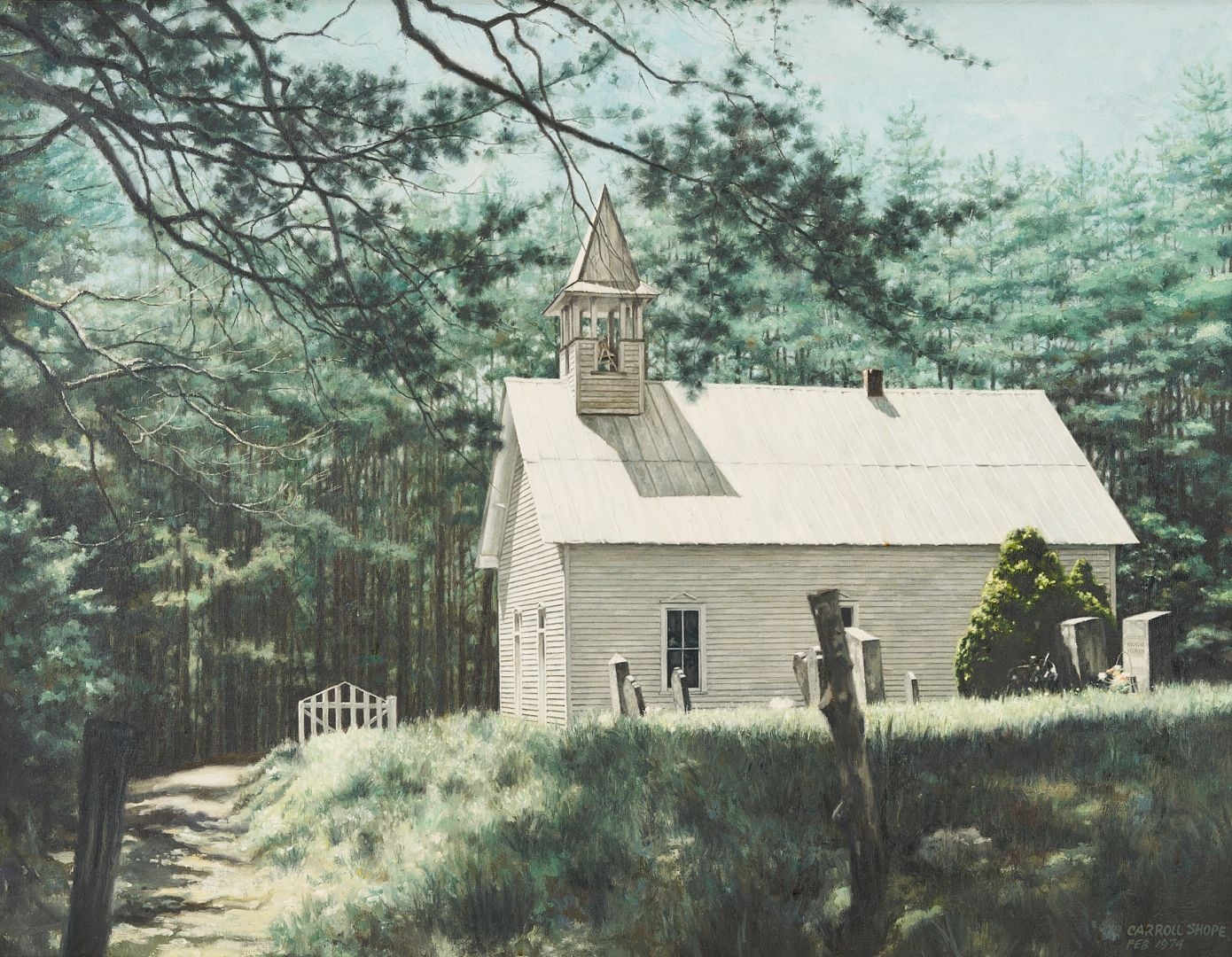Artwork by Carroll Shope, Carroll Shope East TN O/C Painting, Cades Cove, Made of oil on canvas painting