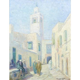 RUE ANIMÉE À SIDI BOU SAÏD - Jules Louis Desmettre
