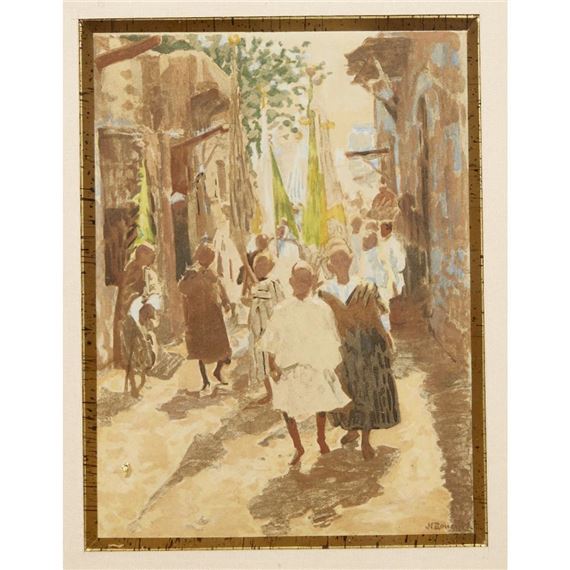 MARCHÉ EN ORIENT/MARKET SCENE IN THE ORIENT - Joseph Félix Bouchor