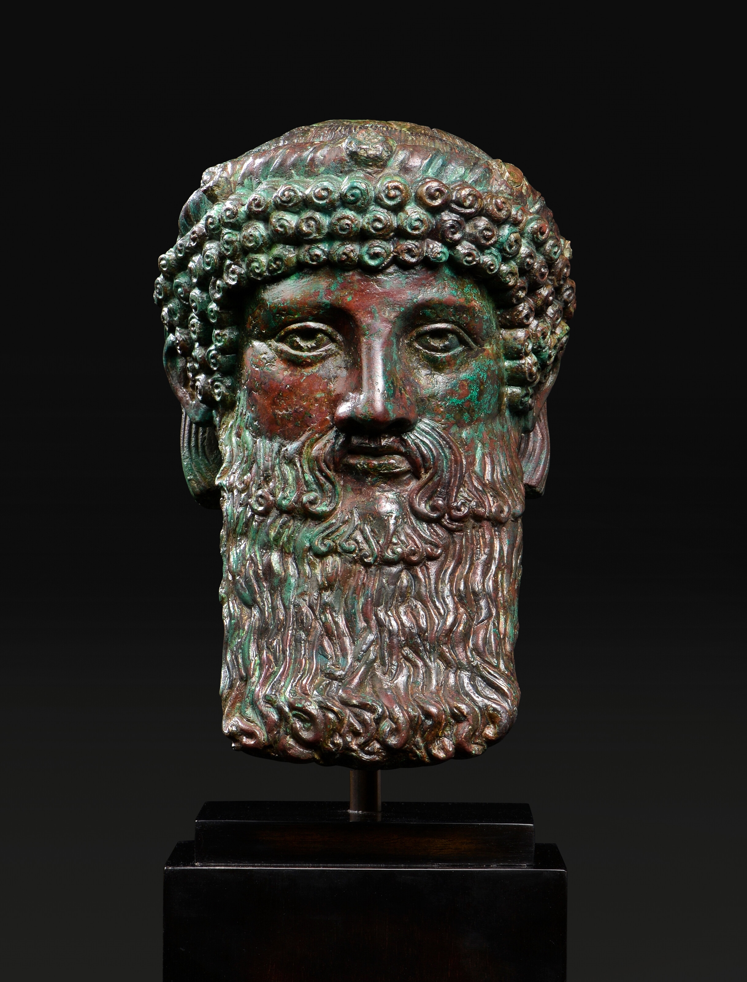 Roman School, 1st Century | A ROMAN ARCHAISTIC BRONZE HERM HEAD OF ...