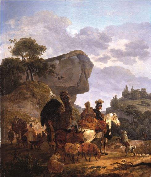 Paesaggio rupestre con viandanti e armenti - Michel Duplessis