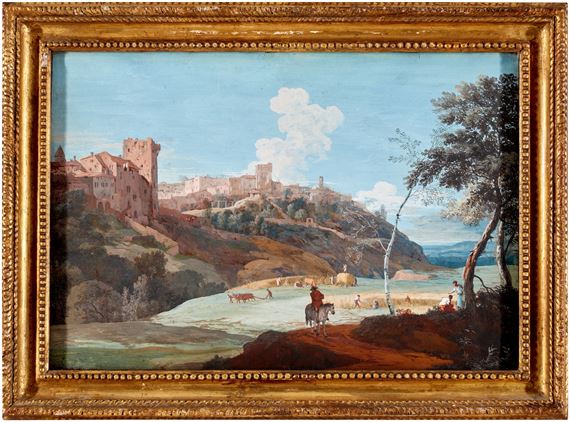 Marco Ricci | Summer Landscape with an Italian Hill Town and Grain ...