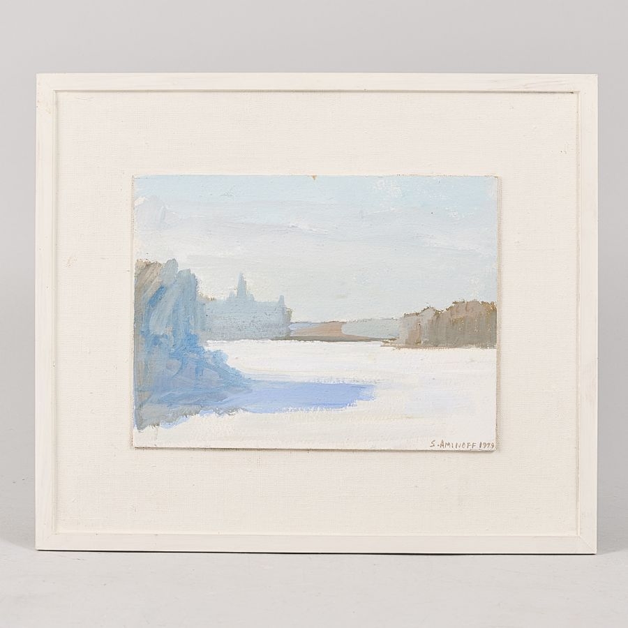 Artwork by Sara Aminoff, Djurgårdsvinter, Made of oil on panel