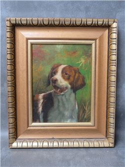 Study of a dog in undergrowth - George Earl