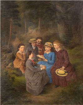 Girls Reading on a Picnic - Julie Hamann