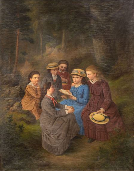 Girls Reading on a Picnic - Julie Hamann