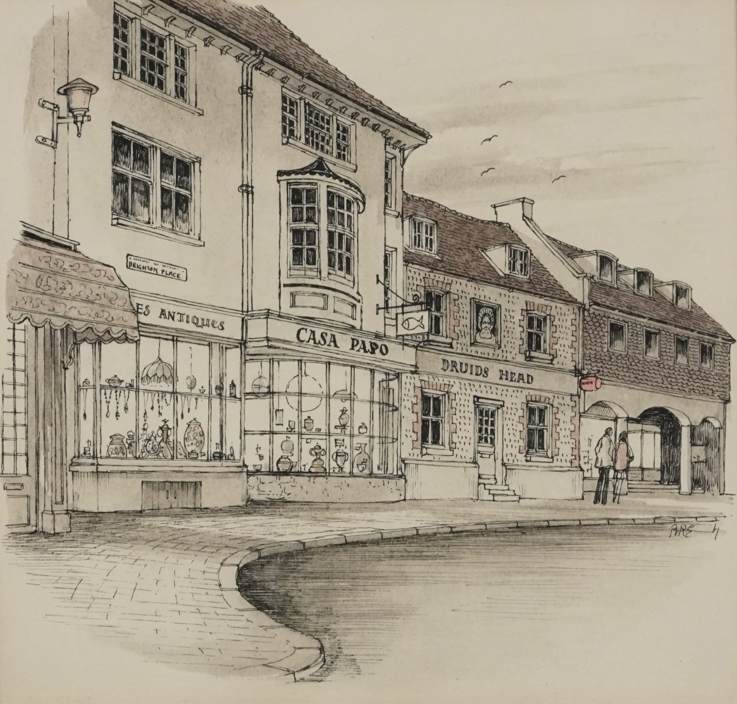 Artwork by Robert Richard Erly, Brighton street views, Made of ink on paper