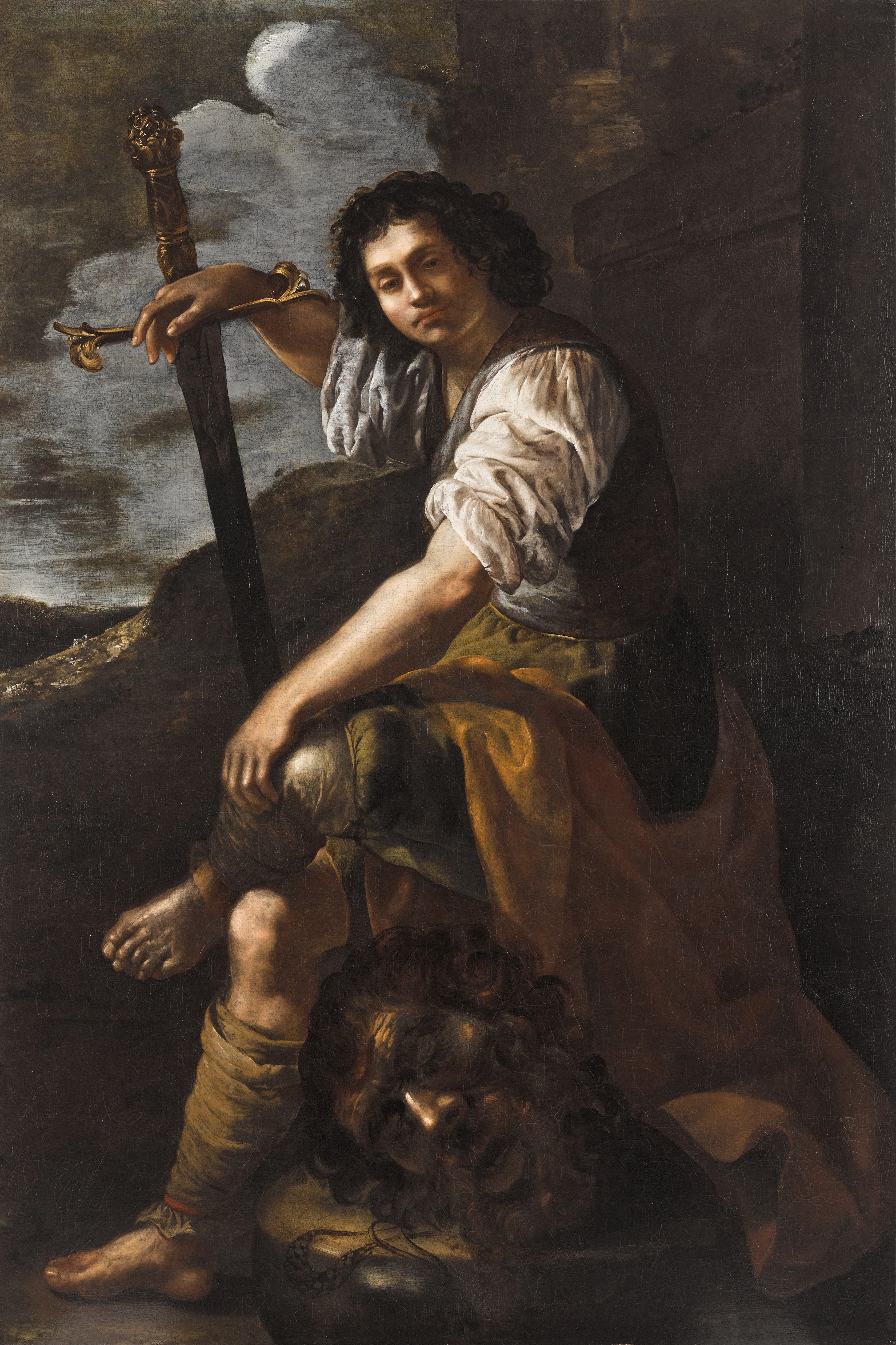 Artwork by Artemisia Gentileschi, David with the head of Goliath, Made of oil on canvas