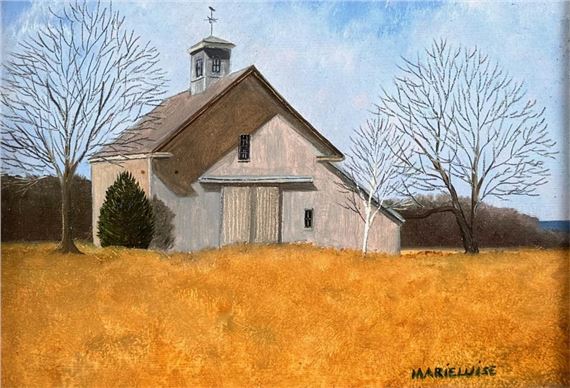 Weathered barn in autumn by Marieluise Hutchinson, 1642