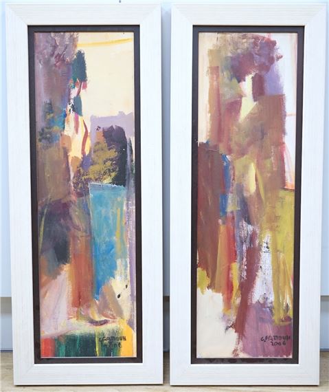 Chucrallah Fattouh (Lebanese, b.1956), pair of contemporary abstracts, each signed and dated 2006, o - Chucrallah Fattouh