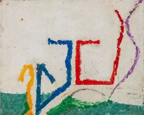 Ritmo su fondo bianco by Osvaldo Licini, 1953