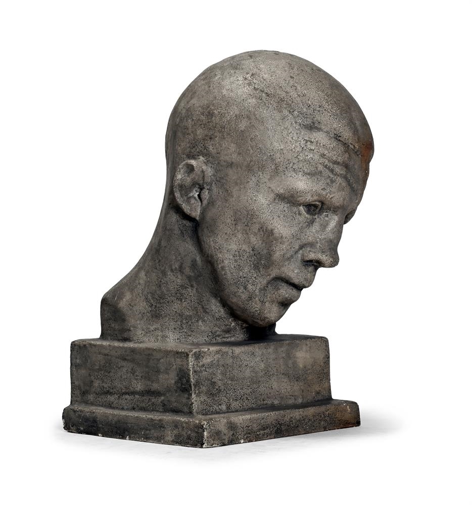 Artwork by Knud Nellemose, BOKSERHOVEDE (HEAD OF A BOXER, Made of Artificial stone