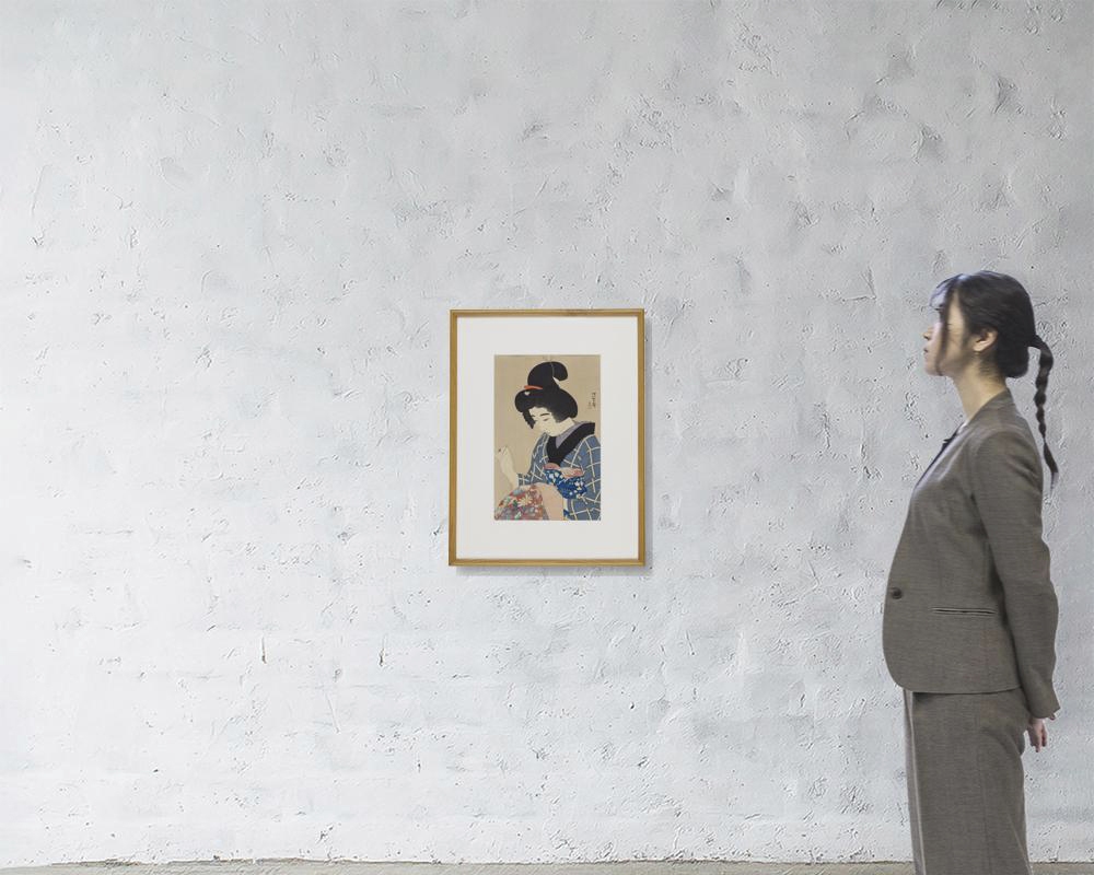 Artwork by Shinsui Ito, Half collar from MODERN BEAUTIES I, Made of woodcut