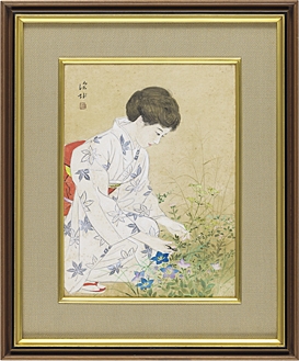 Artwork by Shinsui Ito, Autumn from THE FOUR SEASONS OF BEAUTY, Made of color on paper board, paper board