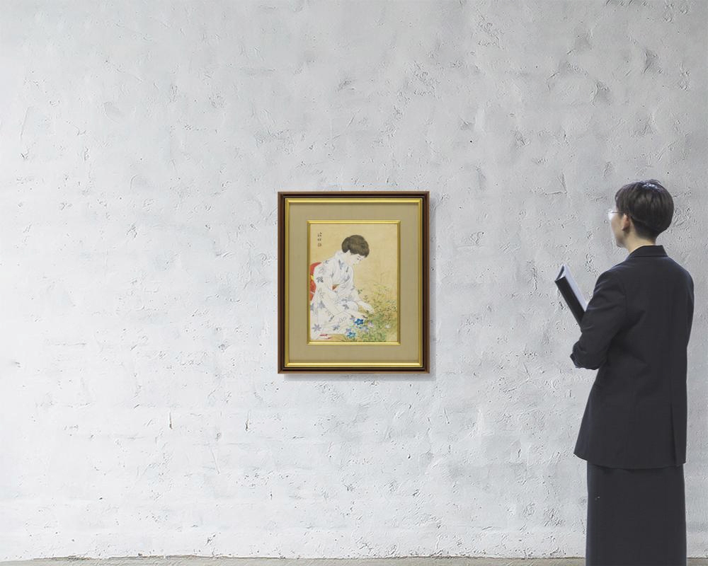 Artwork by Shinsui Ito, Autumn from THE FOUR SEASONS OF BEAUTY, Made of color on paper board, paper board