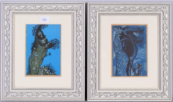 2 surrealist compositions by John Craxton, circa 1944