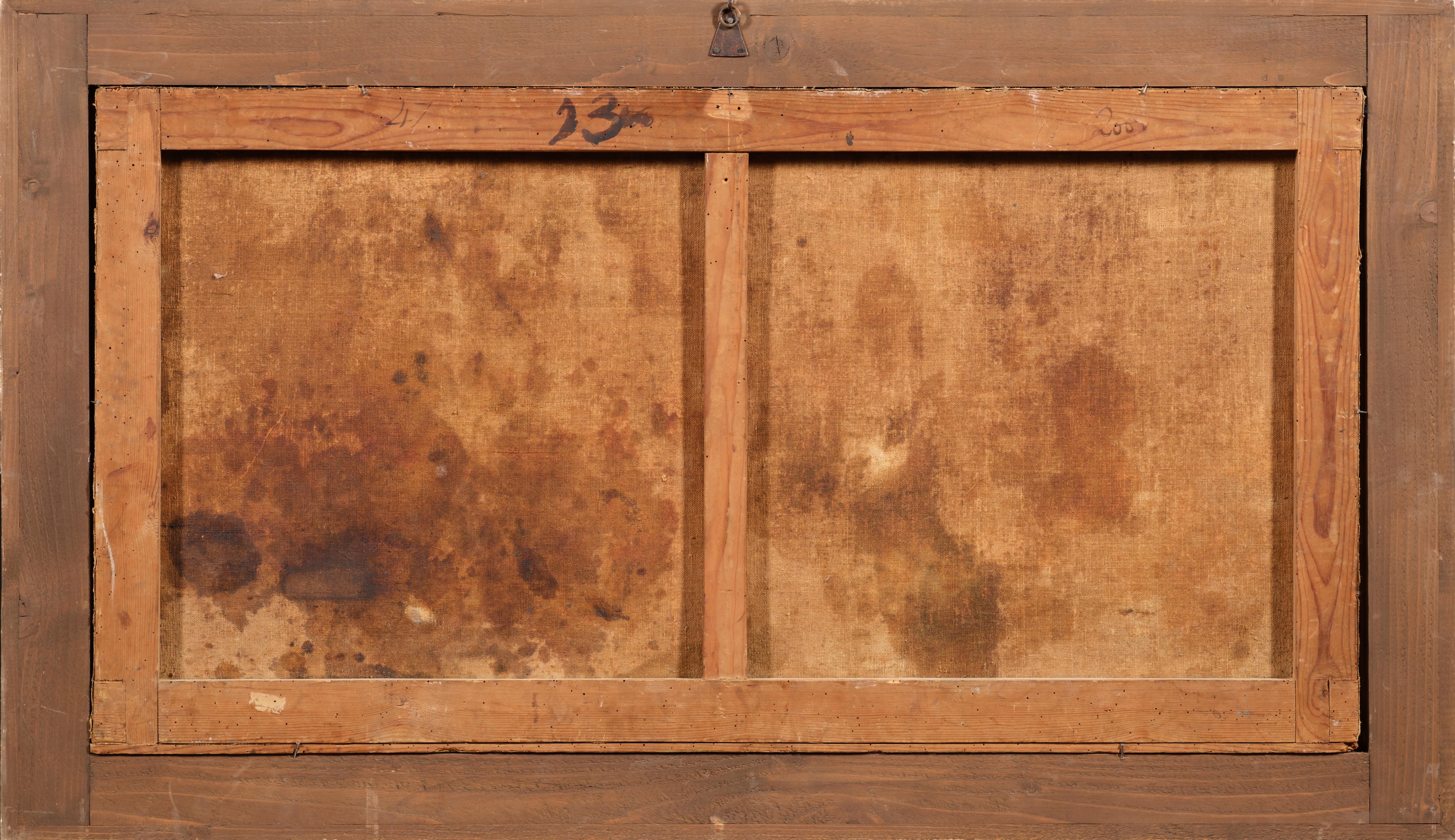 Artwork by Roman School, 17th Century, A parrot, goldfinches, a jay and a basket with pomegranates, quinces and figs, Made of oil on canvas