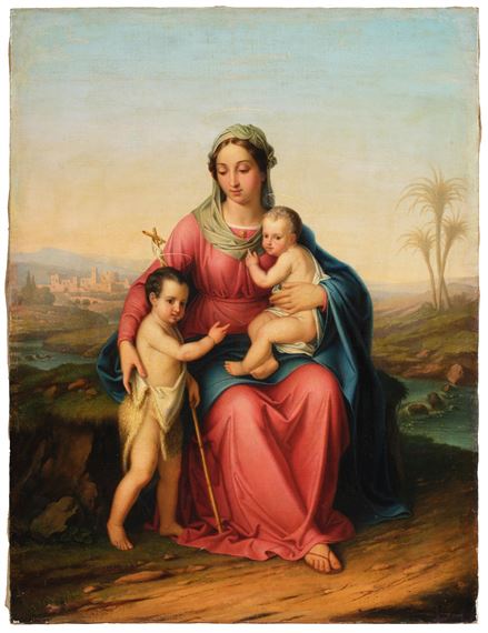 Madonna and Child with the Infant Saint John - Nazarene School, 19th Century
