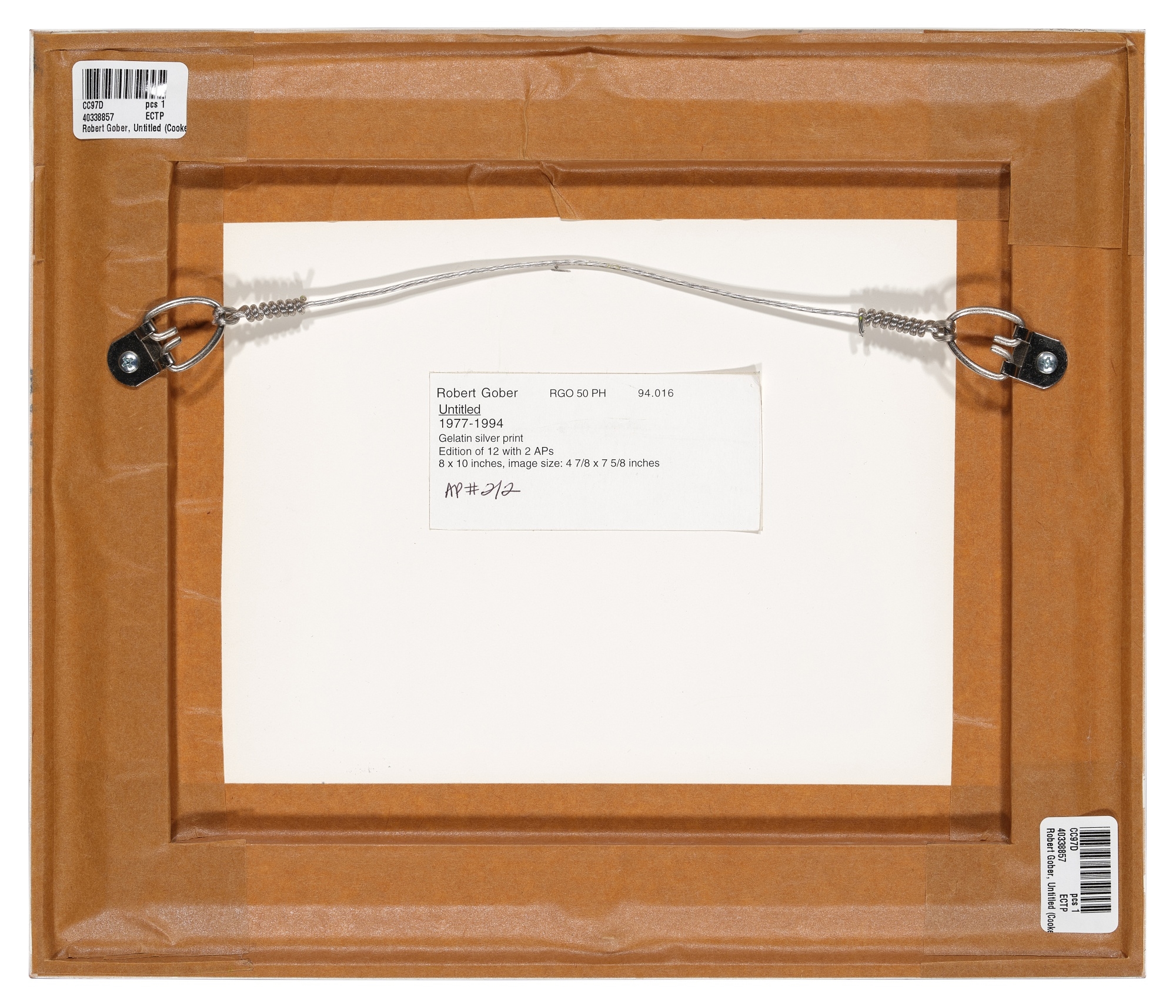 Artwork by Robert Gober, i. Untitled (Uncooked Chicken); ii. Untitled (Cooked Chicken) [2 Works, Made of black and white photograph