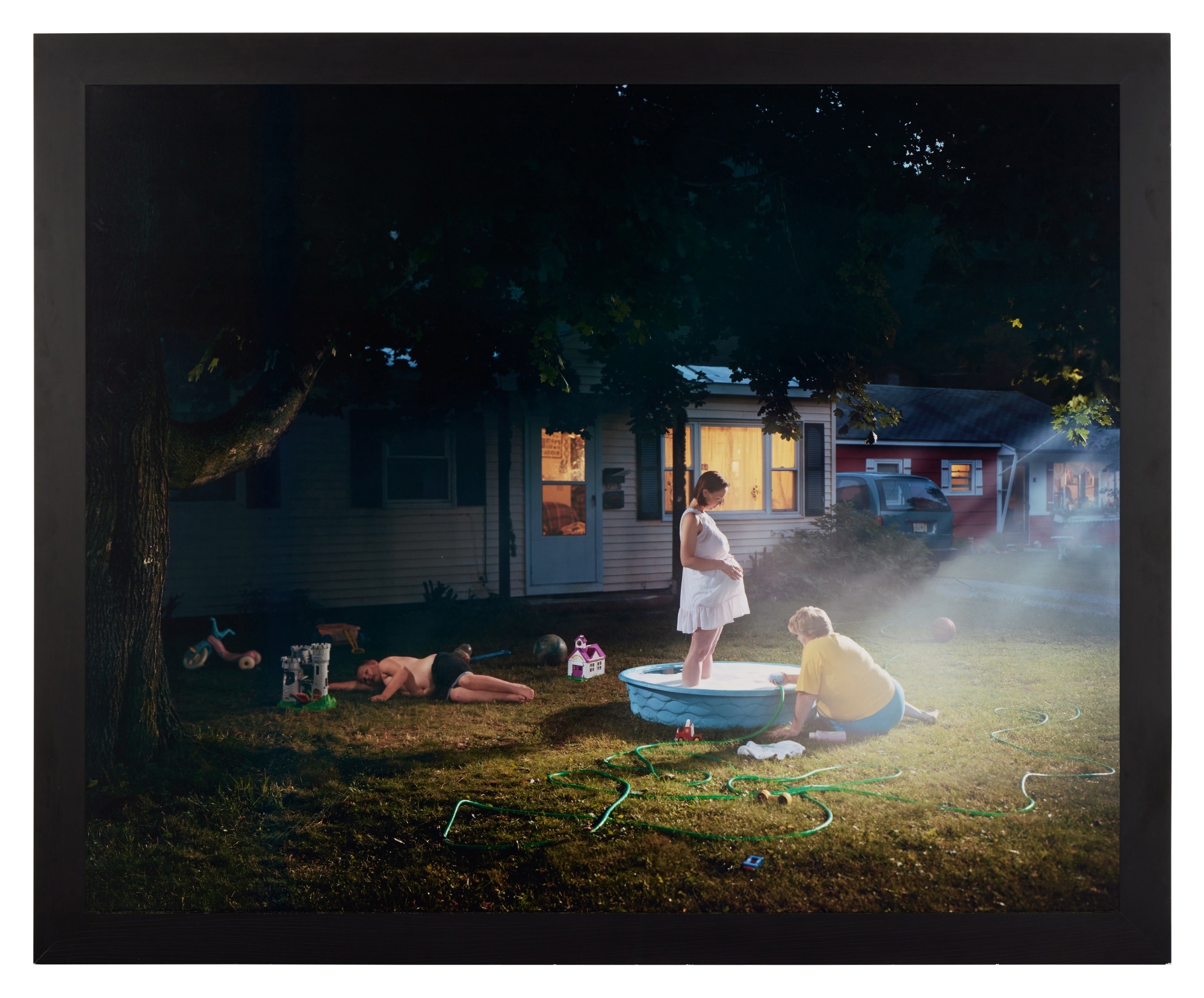 Artwork by Gregory Crewdson, Untitled (pregnant woman/pool, Made of chromogenic print, flush-mounted