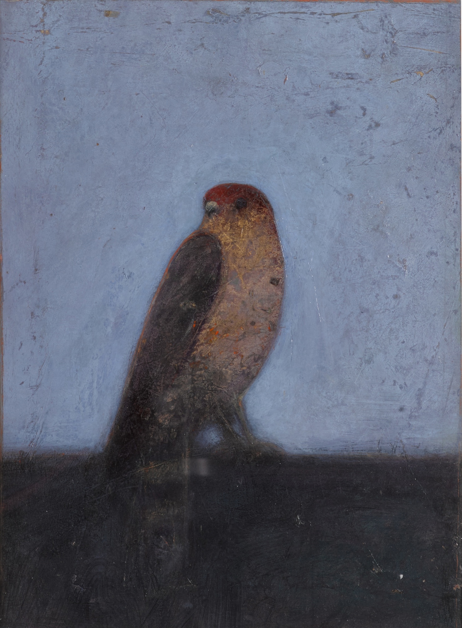Artwork by Ed Musante, Bird with Red Head, Made of mixed media on paper