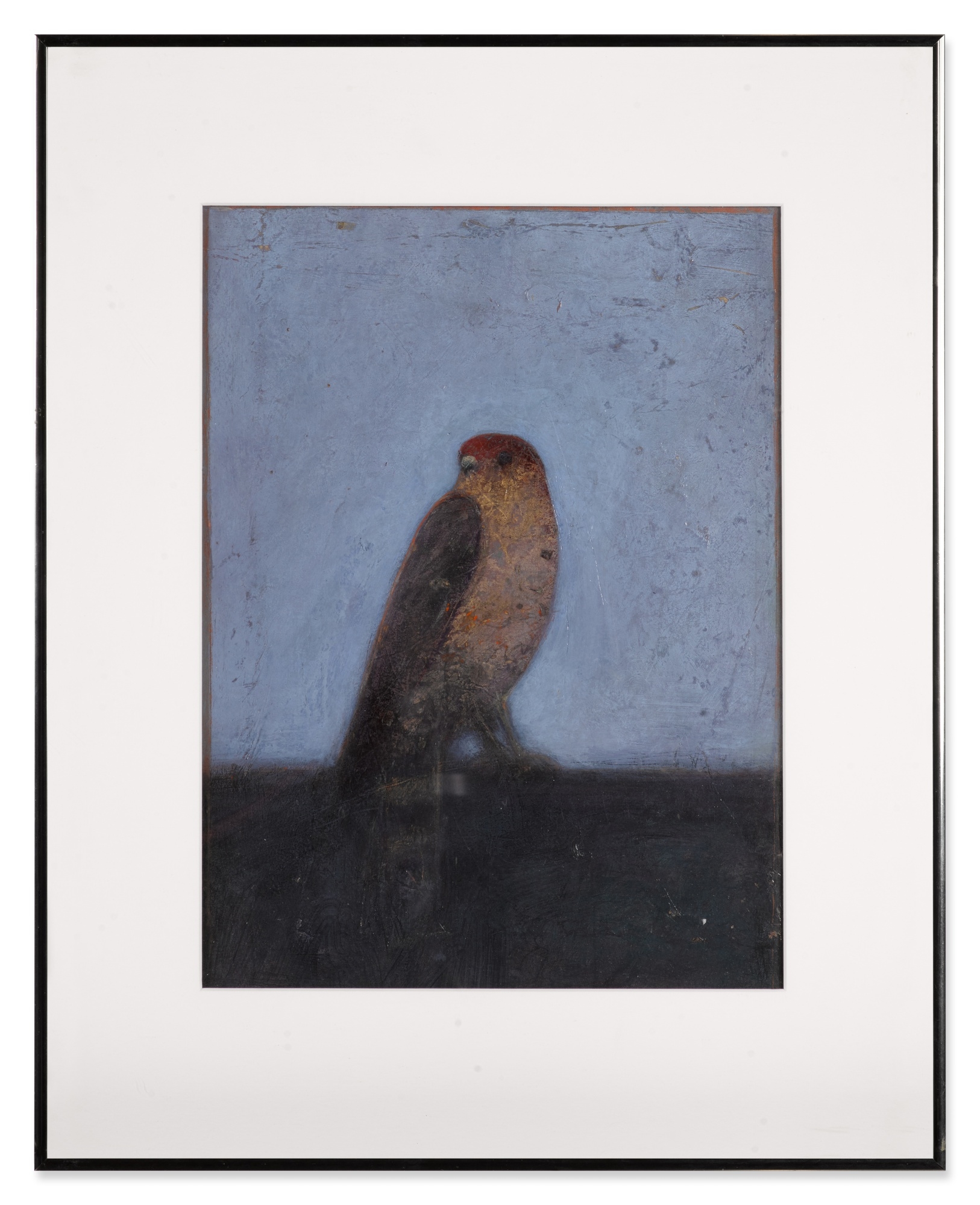 Artwork by Ed Musante, Bird with Red Head, Made of mixed media on paper