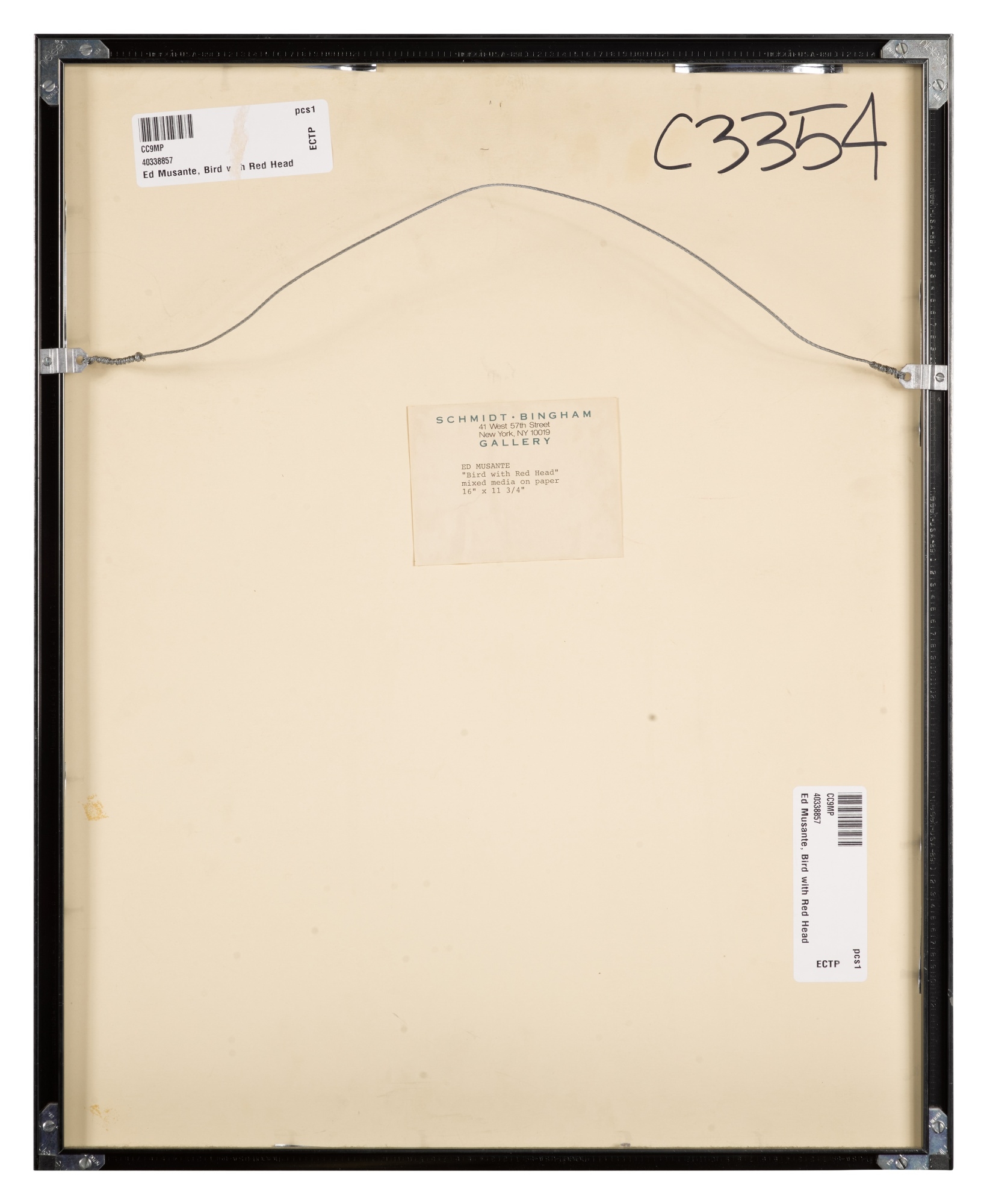 Artwork by Ed Musante, Bird with Red Head, Made of mixed media on paper