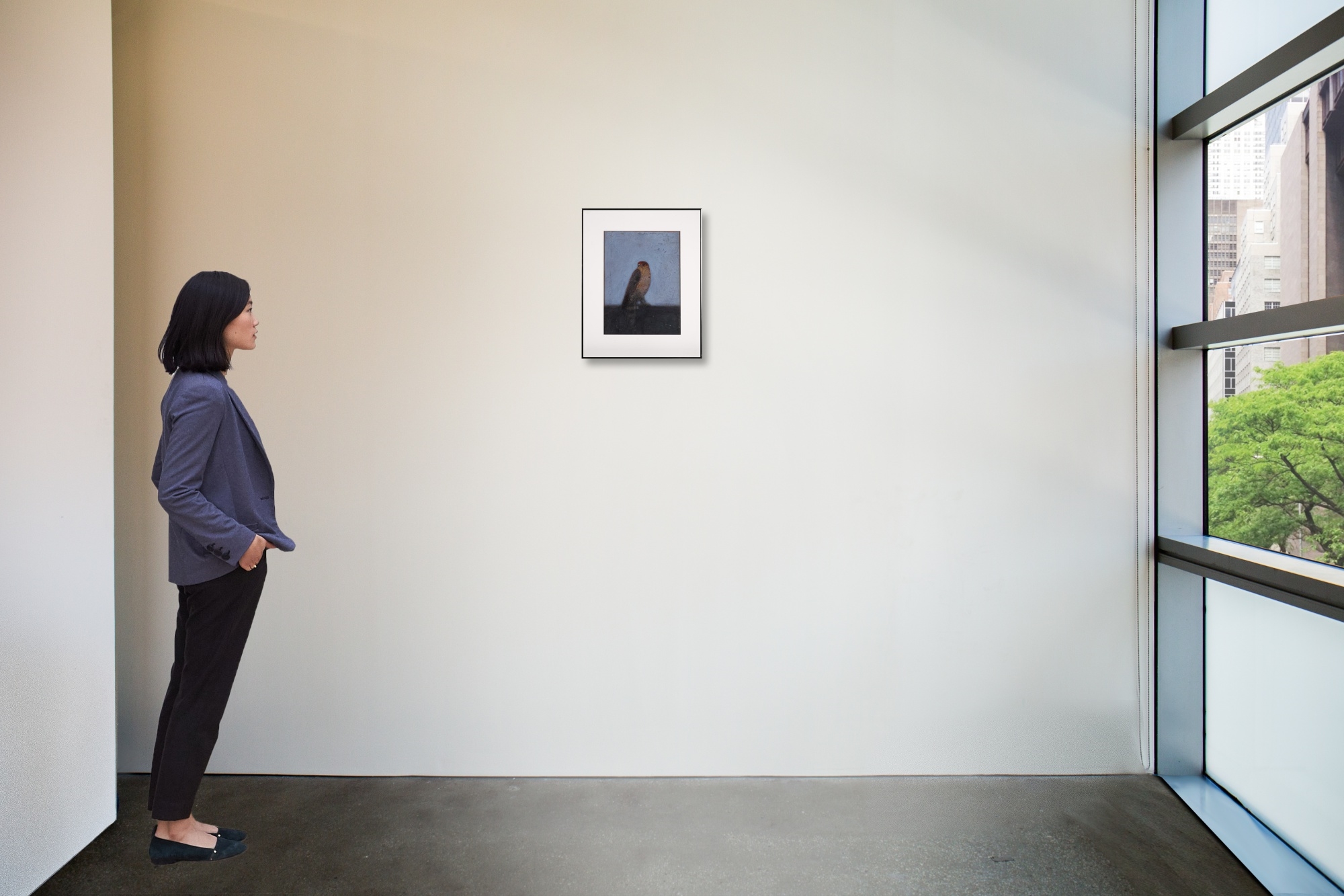 Artwork by Ed Musante, Bird with Red Head, Made of mixed media on paper