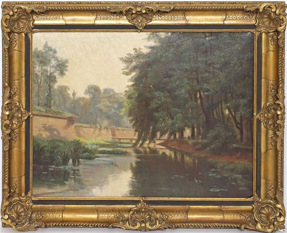 Paul Louis Joseph Roux | Sommerlicher Kanallauf mit Spaziergängern in ...