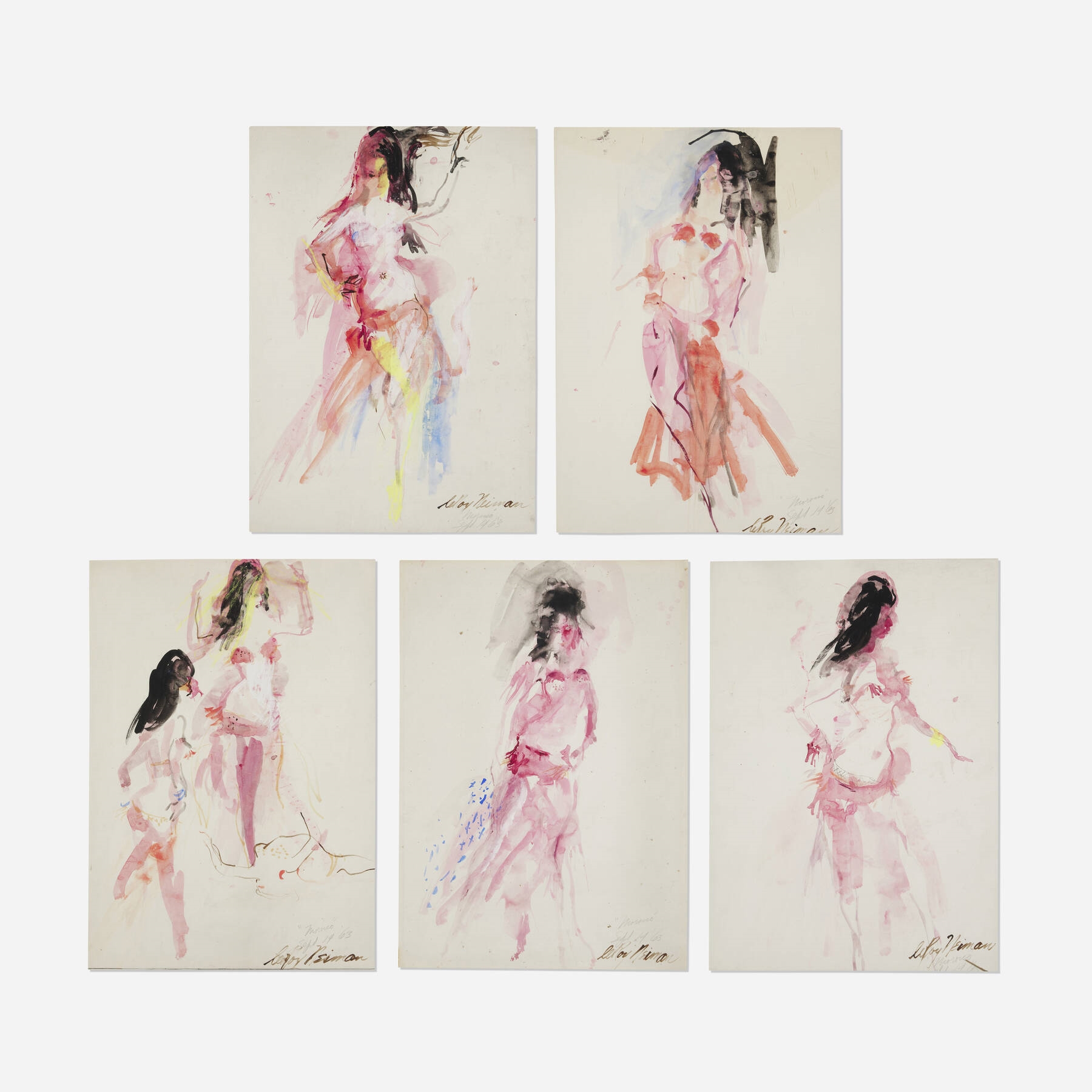 LeRoy Neiman | Study of a Belly Dancer (five works (1963) | MutualArt