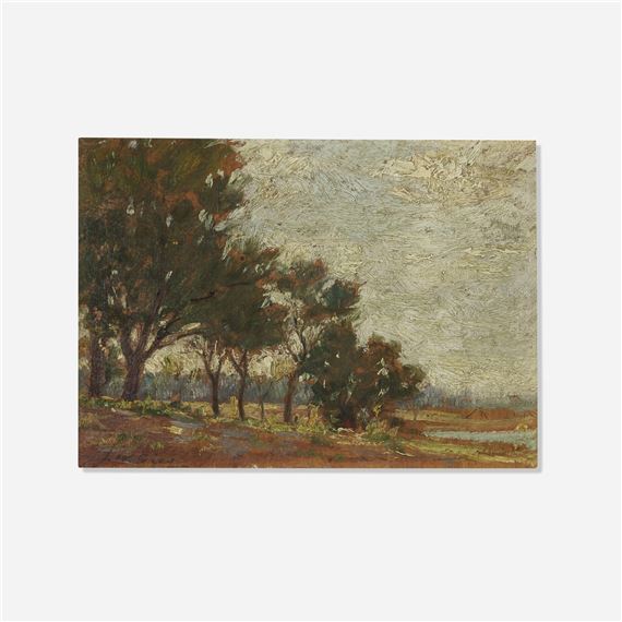 Untitled (Trees by the Lake by Joseph W. Gies