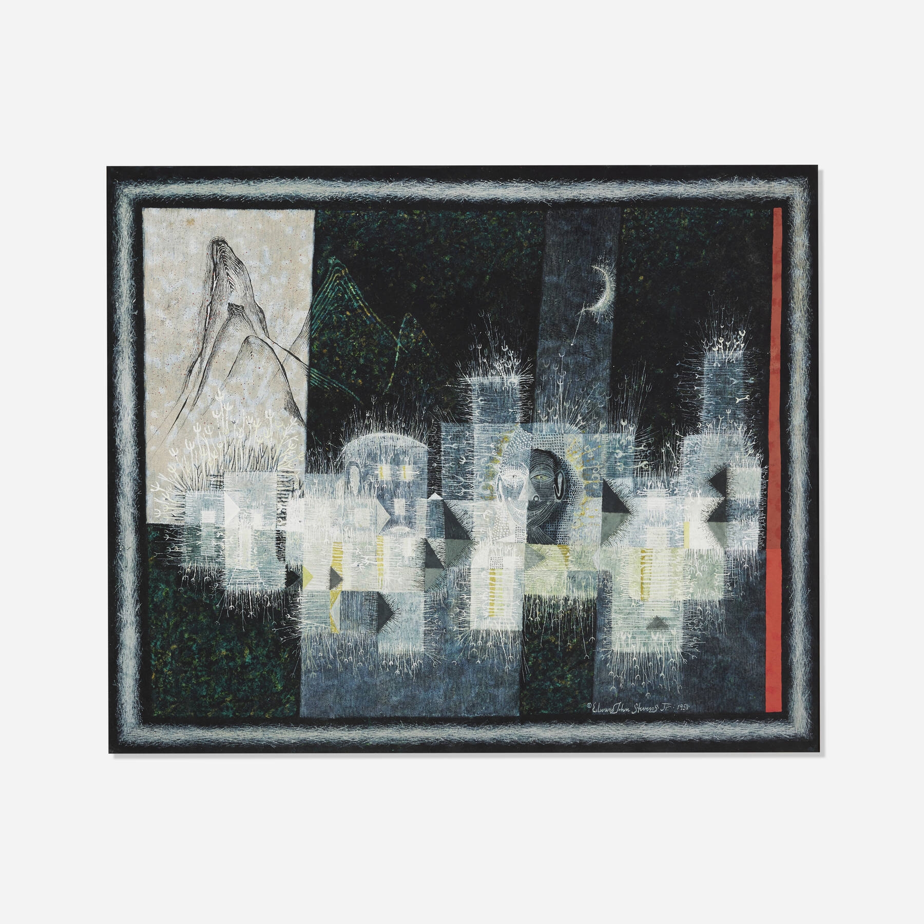 Artwork by Edward John Stevens Jr., Phantom Village, Made of gouache on paper