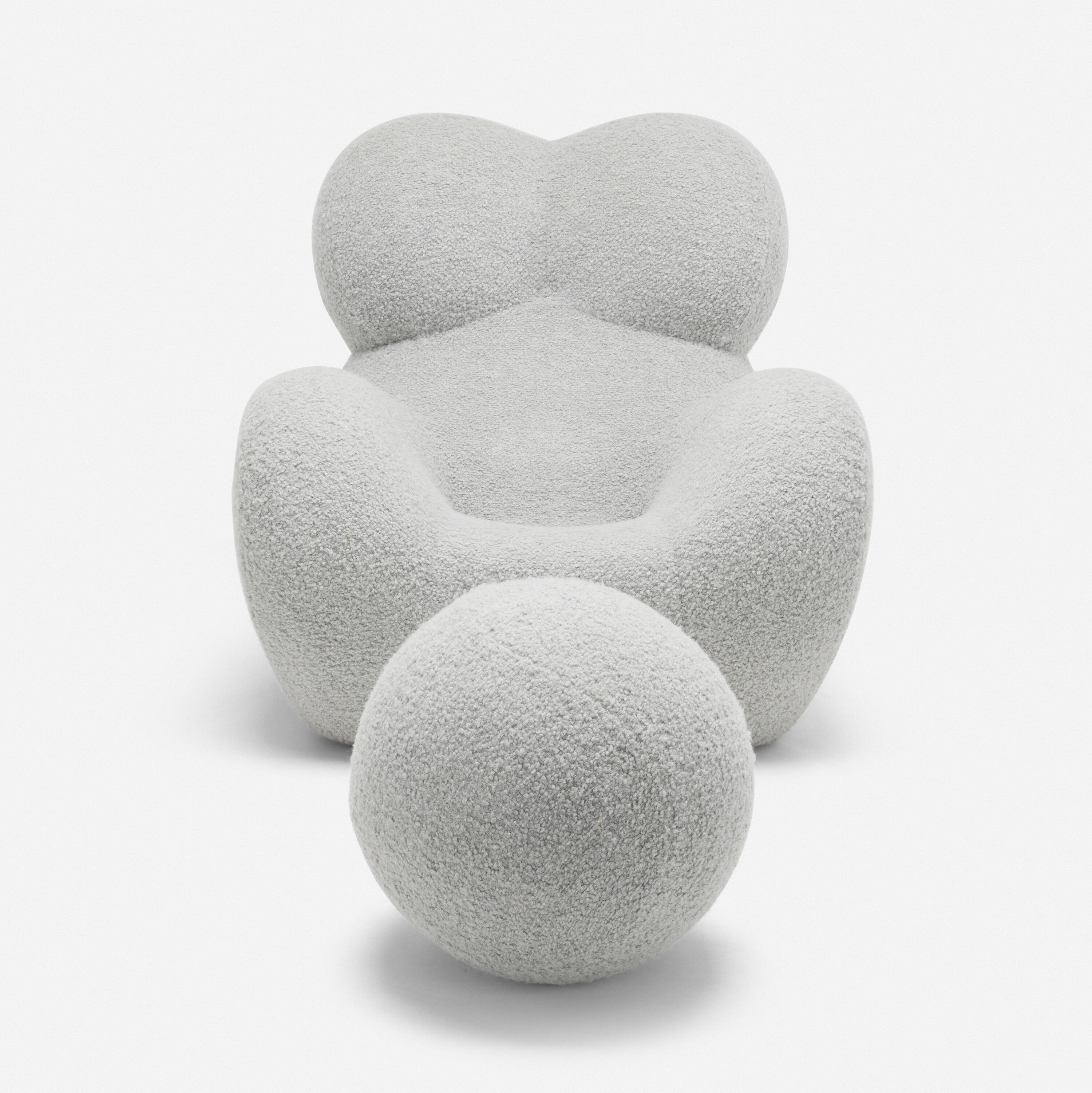 Artwork by Gaetano Pesce, UP5 chair and UP6 ottoman, Made of stretch bouclé fabric over polyurethane foam and rubber