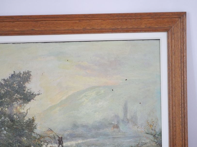 Artwork by André Suréda, Animated lake landscape, Made of Oil on canvas