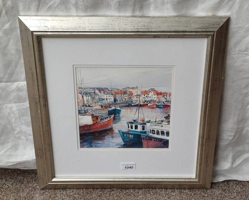 Artwork by Ian Bashford, pittenweem harbour, Made of watercolour