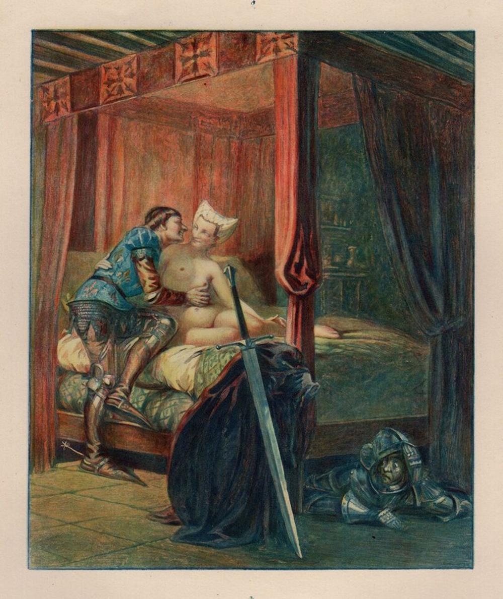 Artwork by Edmond Malassis, The Knight's Desires, Made of color engraving on Velin paper