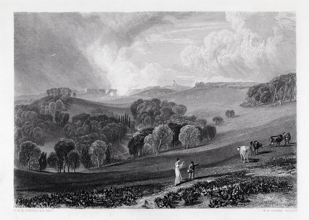 Artwork by Joseph Mallord William Turner, Brightling Observatory, Made of Antique engraving on wove paper