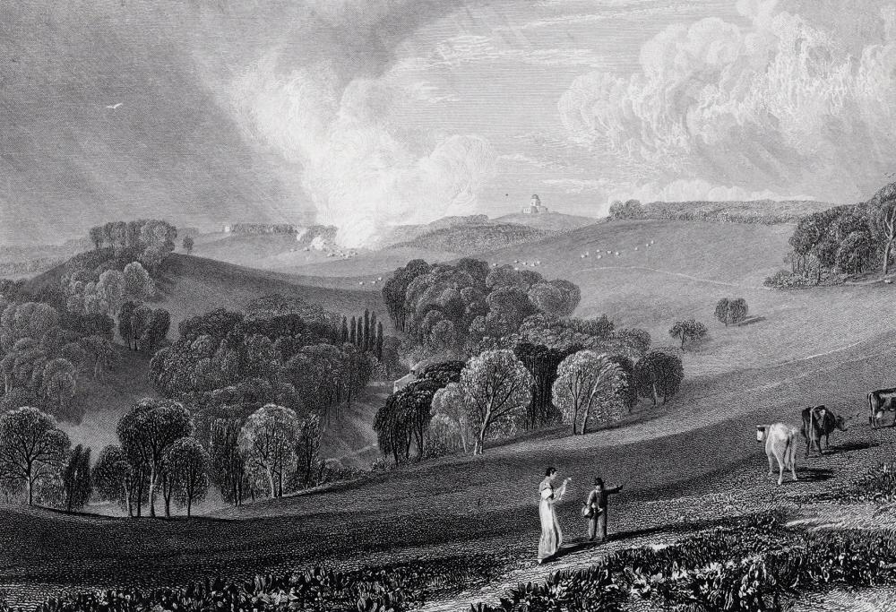 Artwork by Joseph Mallord William Turner, Brightling Observatory, Made of Antique engraving on wove paper