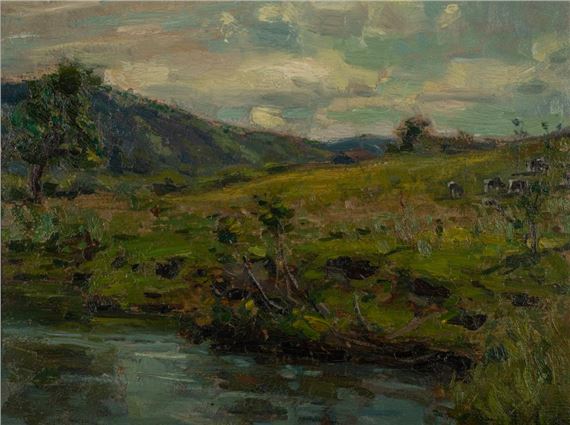 Landscape with Cows - Frank Townsend Hutchens