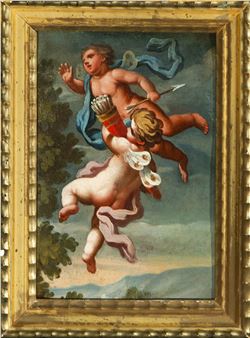 Pareja de Putti volando - Giordano